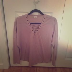 Front lace up sweater